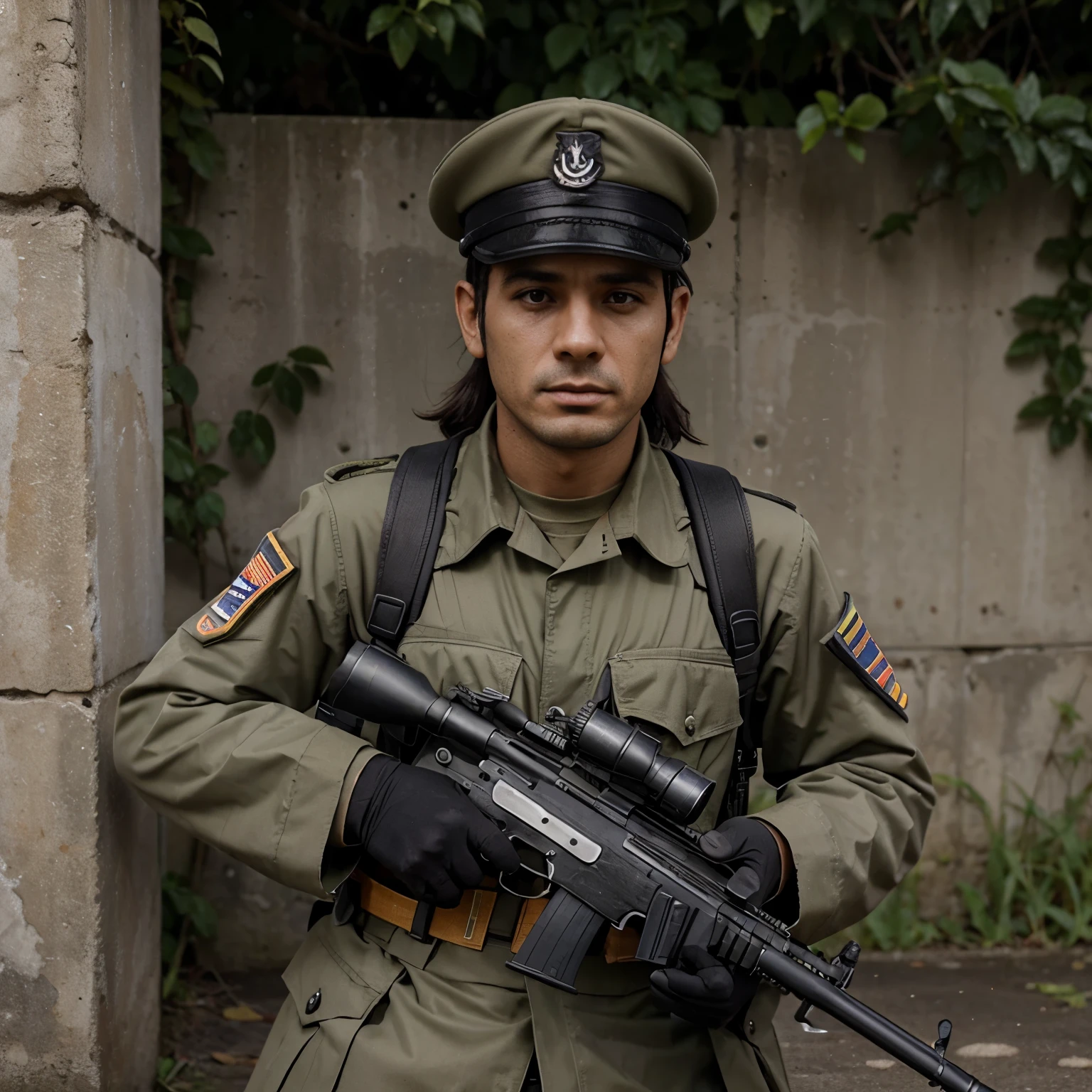 Soldado de la segunda guerra mundial popocisionado con su mg42