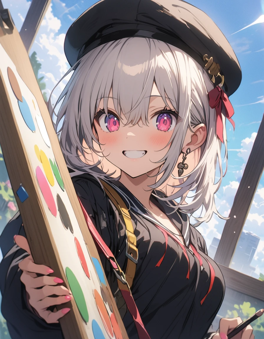1girl,
BREAK Art college students、beret、Drawing a sketch with a pencil、A lot of art supplies around、Painter's Atelier、cute、
BREAK、(highest quality、masterpiece、High resolution、detailed)、animeスタイル、Flat Style、(eyes shining colors illuminated light), BREAK,extremely detailed、Dynamic Angle、High Contrast、High saturation,anime