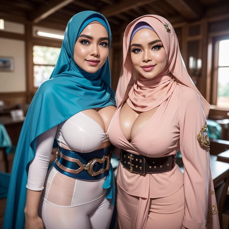 (((Back Ground setting: morning time, smiling, happy, bright sunshine, beach, blurred background, bokeh,realistic, ultra-detailed,))) Beautiful and gorgeous Hijab Malay sexy body, big breast, malay, The whole body consists of a young girl with hijab Kimono, Eye makeup, 38 year old, Cat ears, Soft lighting, groups, Wear shabby clothes, Dirty, Tattered futuristic military uniform, Cat's paw badge, Pose, spot color, rendering by octane, Ultra-realistic intricate details, big breasts, big breasts, big breasts, two MAPAY women in lingerie posing for a picture in a room, oppai, posing together in bra, MIRA FILZAH and IMAN TAYORE, red bra, all red, oppai proportions, sexy :8k, 4 k, big breasts!, bottom angle, big breasts!!, Malay beauties, biomechanical oppai, fujita goro and jones, thicc, wearing hijab, hijab star, hijab gorgeous, hijab super model, Malaysian girls group,malay, The whole body consists of a young girl with hijab, Eye makeup, 21yo, Cat ears, Soft lighting, group, Wear shabby clothes, Dirty, Tattered futuristic bikini, Cat's paw badge, Pose, spot color, rendering by octane, Ultra-realistic intricate details, Cinematic, 8K resolution, 70mm, emphasis lighting, Global illumination, (((wearing a Sexy belt design by LV))) Surreal full-body figure, Beautiful and delicate body and face, gorgeous figure, ssmile, Titillating,Surreal full-body figure,Beautiful and detailed body and face, Super vista, White skin of the, vivd colour,🔥8k, (masterpiece), (((highest quality)), (super detailed), 2 girls, (iridescent hair, colorful hair, half blue and half pink hair: 1.2), 38 years old, (Gorgeous Malay Girls: 1.2), outdoor, bangs, smile, sky blue eyes, perfect hands, perfect hands, hand details, corrected fingers. Earrings, Night Store + Background, looking_at_viewer, Cowboy Shot, Top Quality, Rich Detail, Perfect Image Quality, big breasts, slender body