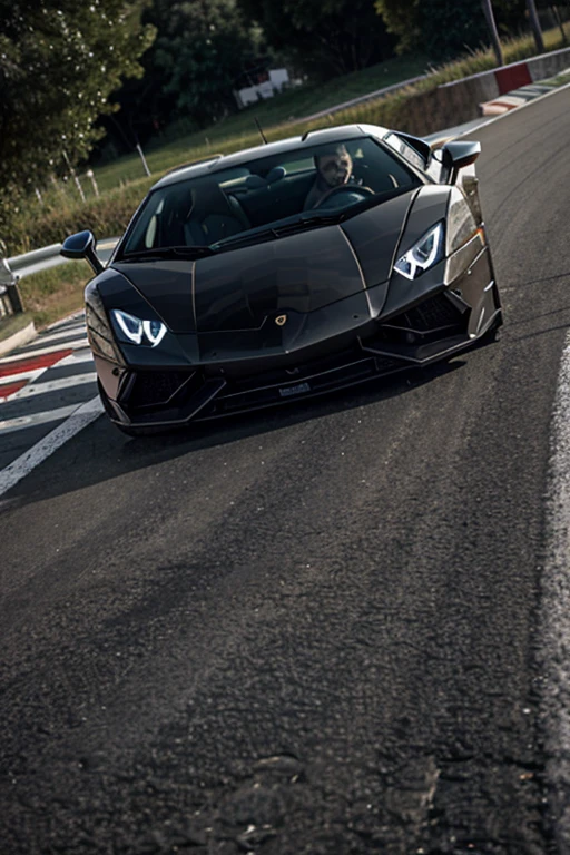 Lamborghini car stands on the road