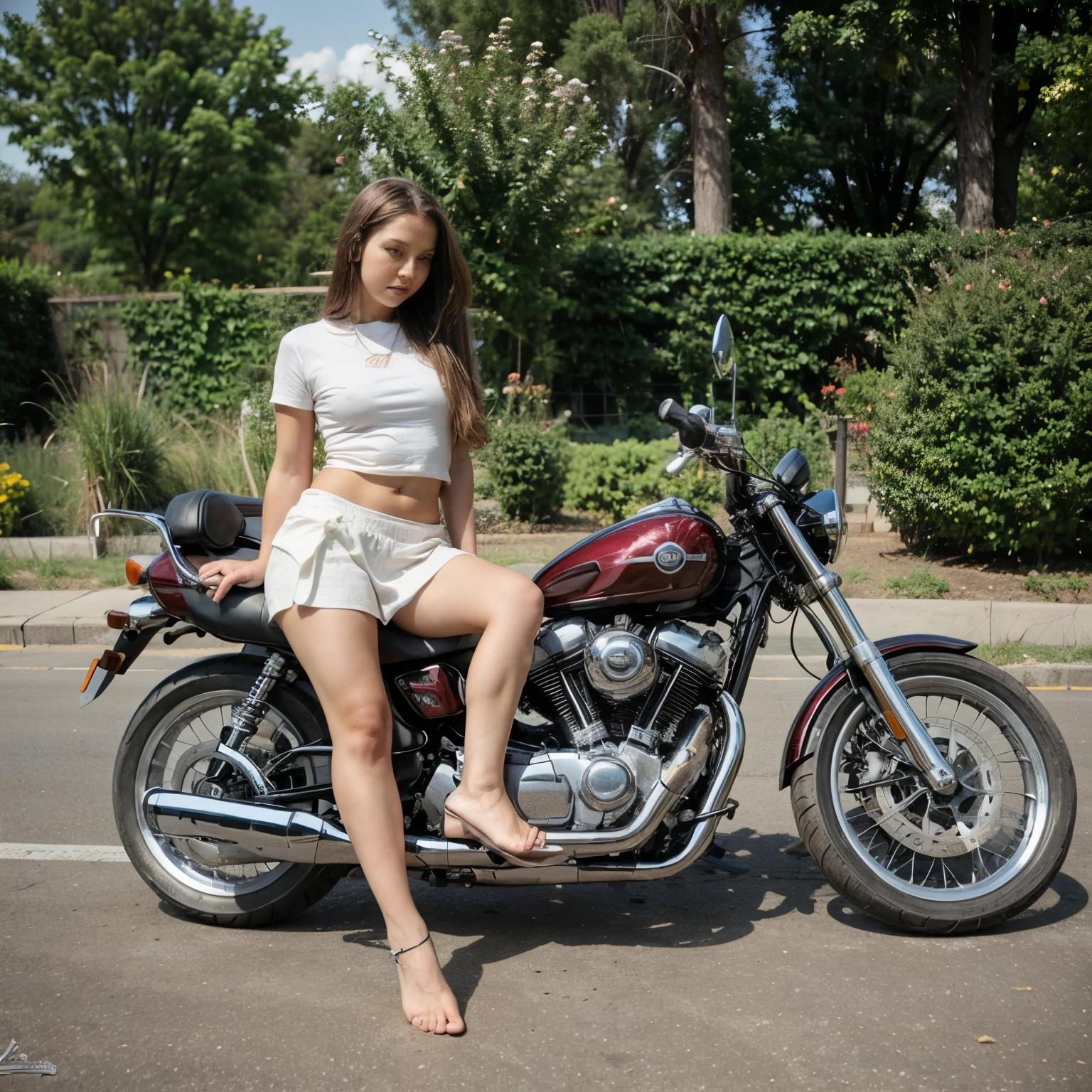 a girl in motorcycle