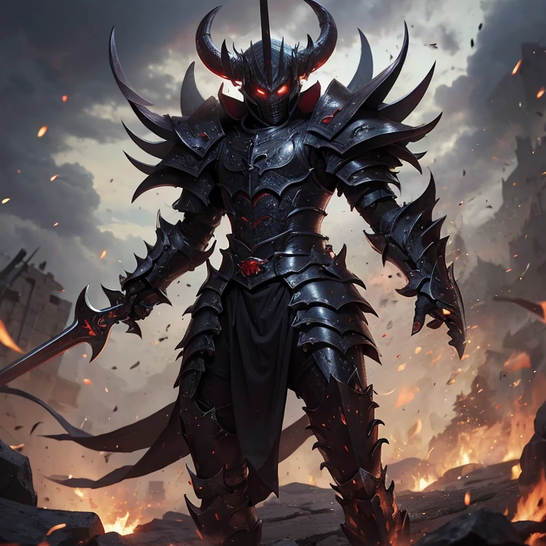 Demon emperor, on a battle, with armor