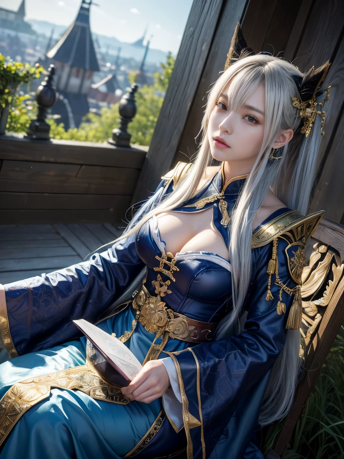 美Shiiキャラクターの絵, 美Shii天界の魔術師, artgerm と ruan jia, ((美Shiiファンタジーの皇后)), by ヤン・J, 非常に詳細な女godショット, 8K Highly Detailed Art, ((The background is fantastic:1.2)), ((Fantastic background:1.2)), ((Dutch Angle:1.3)), (Medieval European Costume), ((god々Shii:1.3)), Magician's Dress, Dynamic Pose, yellow, Double eyelids, Perfect Fingers, Anatomical, ((The background is rich:1.3))
