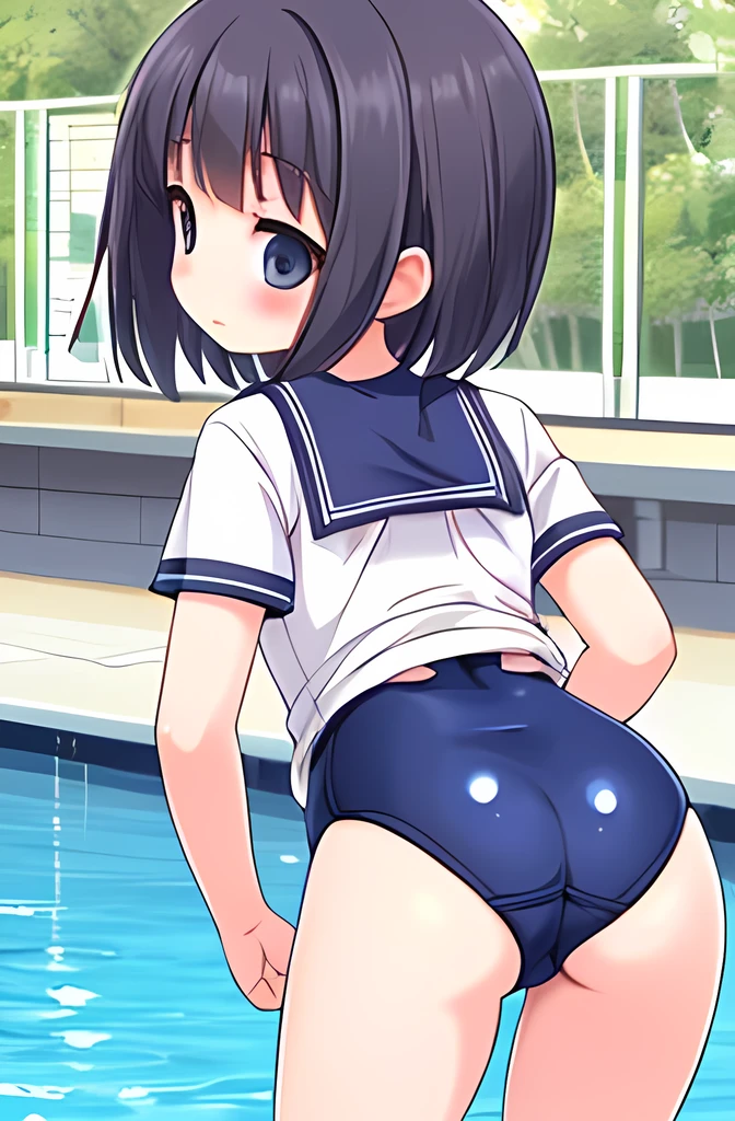 School Swimsuit Butt