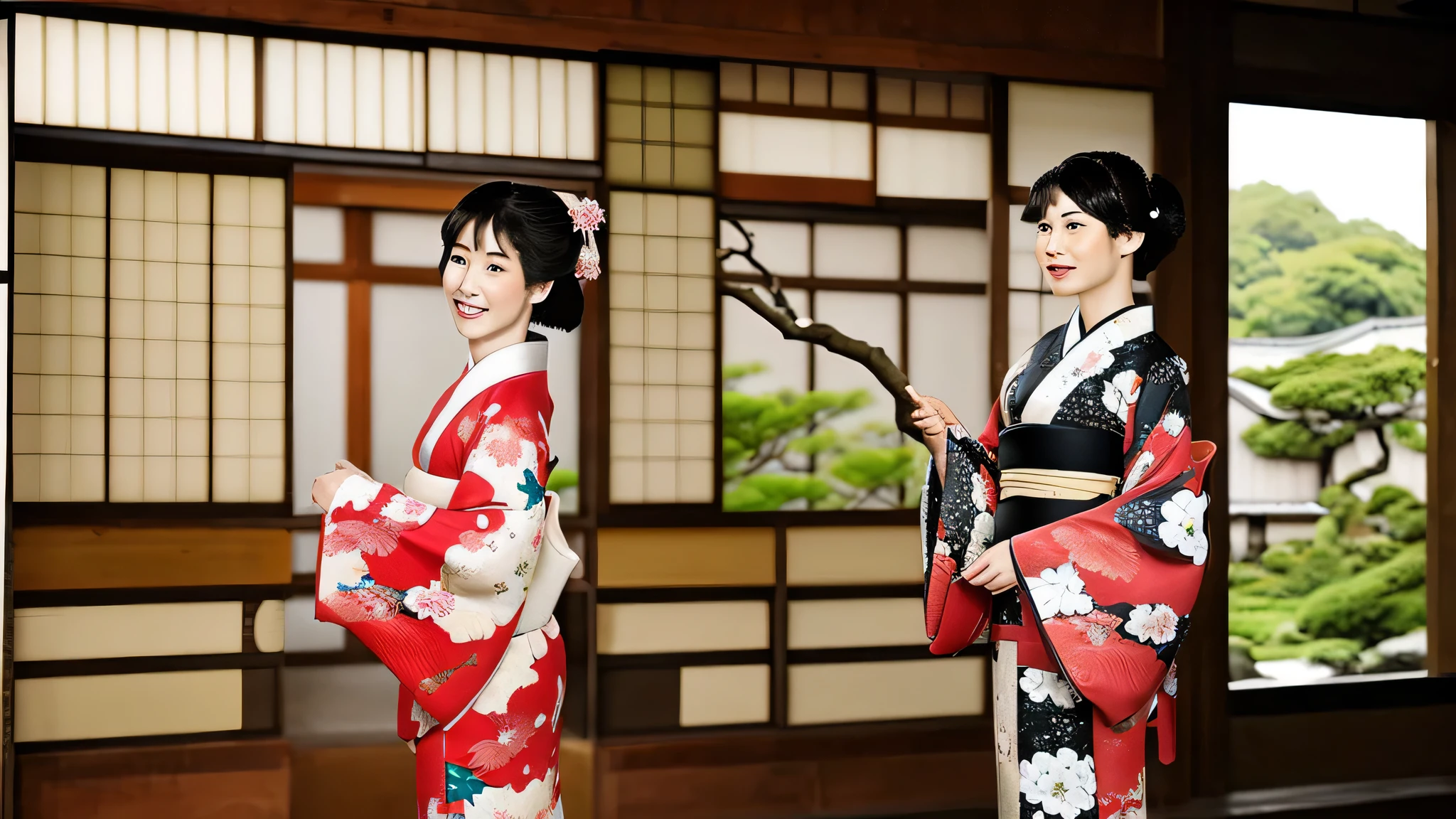 Scenery of the old Japan、Woman in Kimono