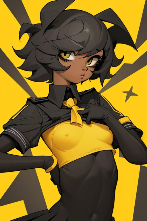 Chica, pelo negro, anteojos, uniforme escolar, small breasts