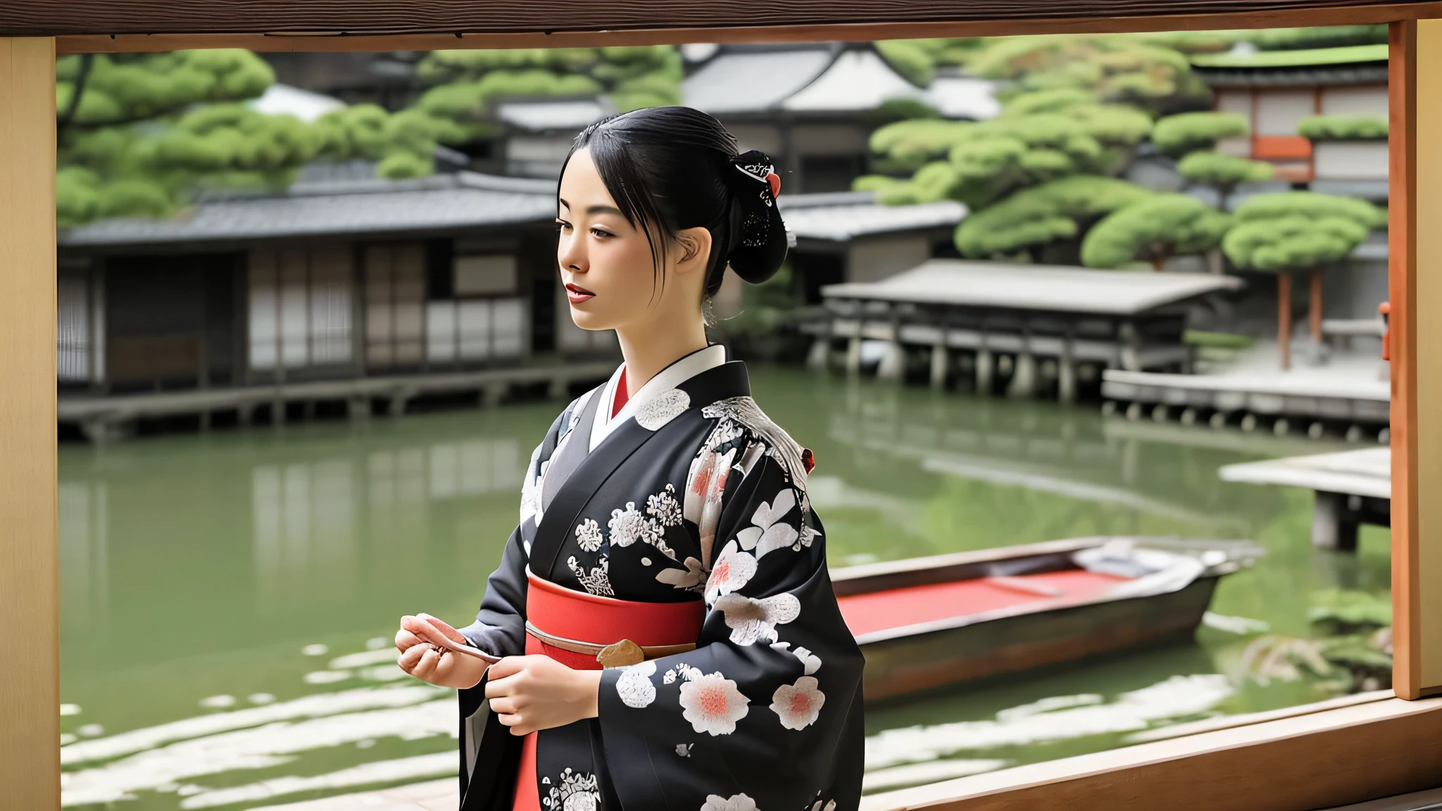 Scenery of the old Japan、Woman in Kimono