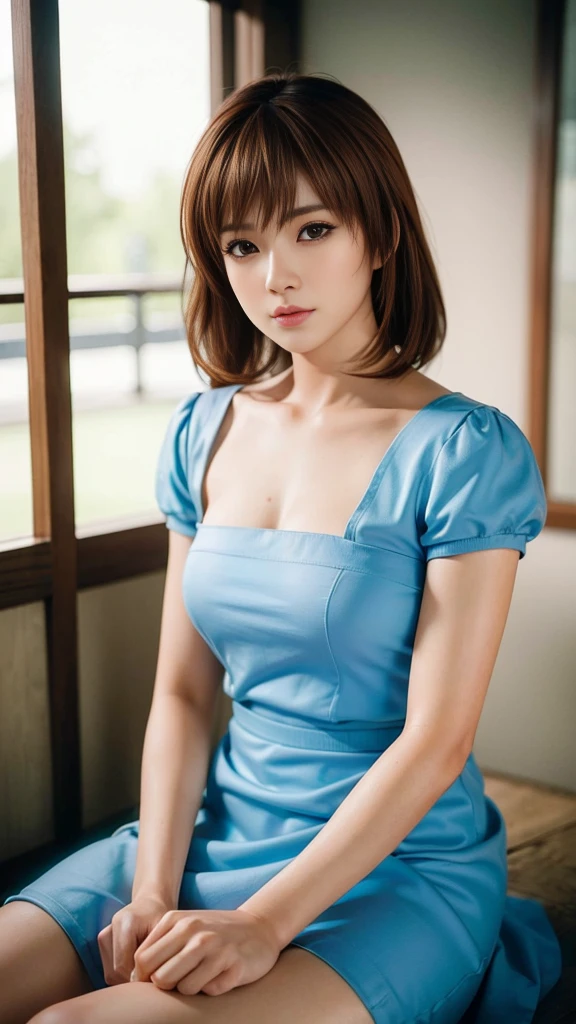 (top quality, 8k wallpaper), (masterpiece, best quality, high resolution, ultra details:1.2), extreme quality, sharp focus, (bright colors), (vivid color:1.2), photorealistic, extremely detailed, (ultra detailed), intricate details, <lora:InstantPhotoX3:0.2>, <lora:more_details:0.5>, (1girl, she is young Japanese girl), BREAK (brown hair, short wavy hair, medium breasts, bangs:1.3), (shiny skin, extremely detailed body, extremely detailed skin), (looking at viewer, standing, model posing:1.2), (perfect fingers, bright eyes), BREAK (from front, front face, facing viewer, panorama, cowboy shot, far-reaching), (necklace, bangle:1.1), (Alice in Wonderland, she's wearing an Alice in Wonderland costume, A huge mushroom is growing, A huge flower is growing, there is a rabbit with a clock, hair ribbon, extremely detailed background:1.2),