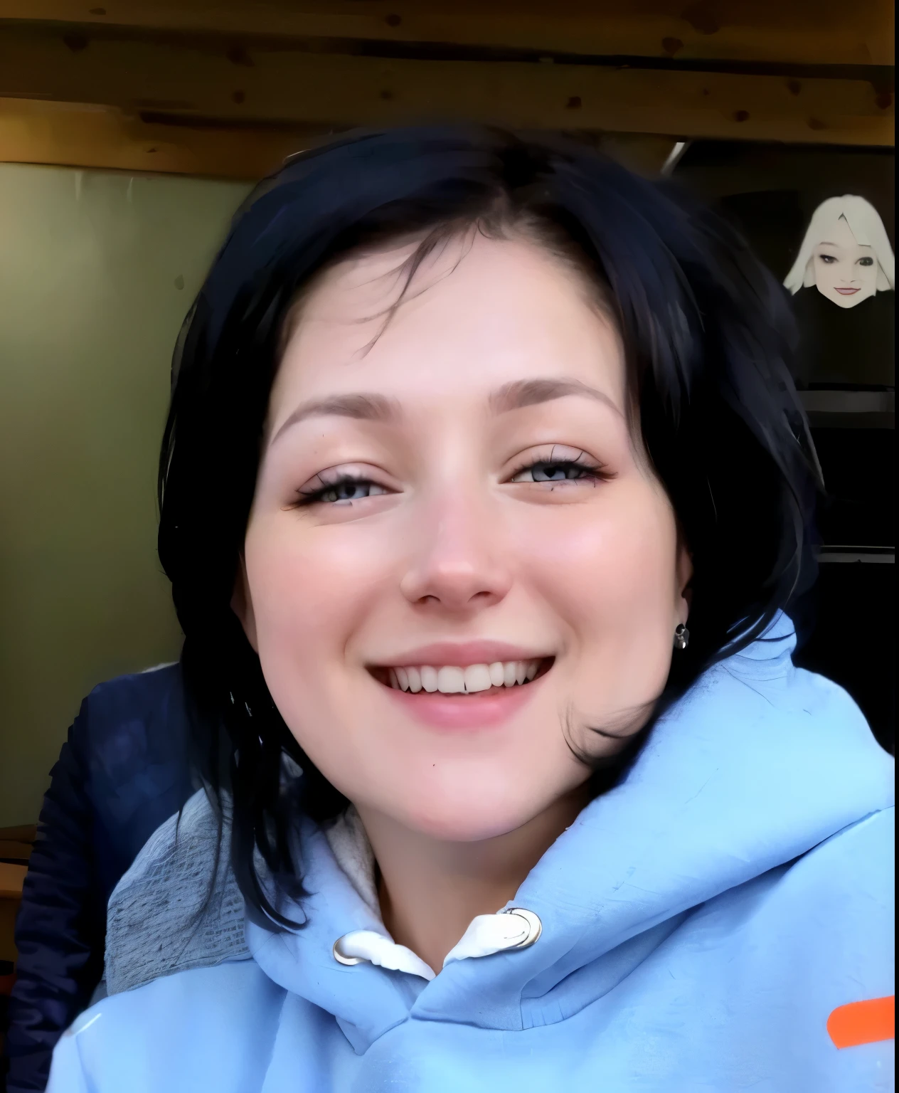 Smiling woman in a blue sweatshirt holding a slice of pizza, moleksandra shchaslyva, Alexandra Valishevskaya, photo by Jessica Devich, Magdalena more often, Eva Yushkevich, Katinka Reinke, alina ivanchenko, anastasia ovchinnikova, Marina Fedorovna, Marta Syrko