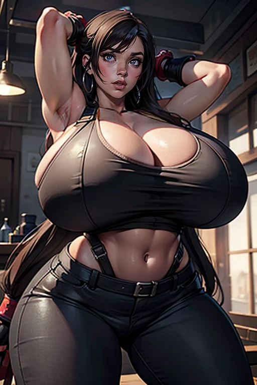 masterpiece, 4k, best quality, super detail, 1girl, Tifa Lockhart, busty, dynamic pose