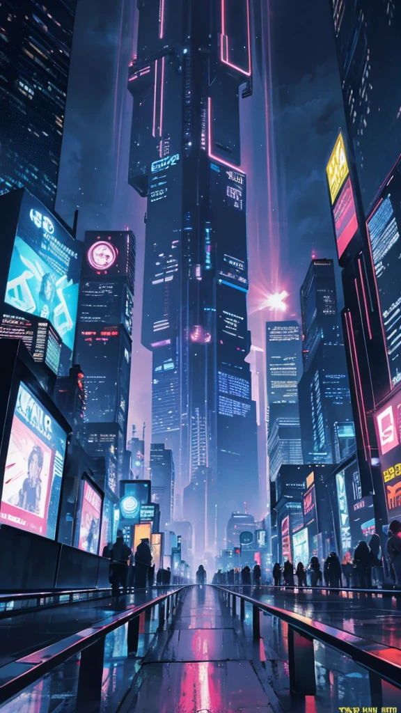Sci-fi style metropolis at night、cyber punk、Beautiful night view