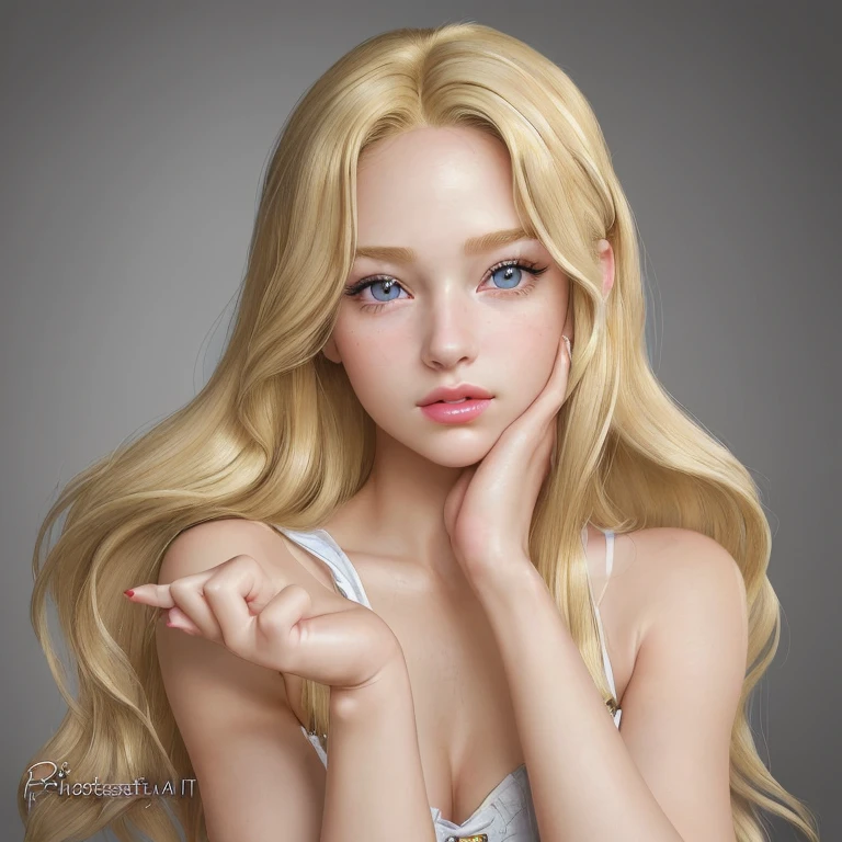 (Masterpiece, photorealistic, photorealism, best quality, ultra-detailed:1.3), (nice hands, perfect hands), official art, cinematic light, (1girl:1.3), adult, RAW photo, 1 girls 20yo, idol girl,(perfect texture long blonde hair:1.4), (very pretty, cute and beautiful, innocent cute face:1.2), (beautiful detailed eyes,detailed lips,long eyelashes, grey eyes:1.2),(pinup girl pose:1.2),