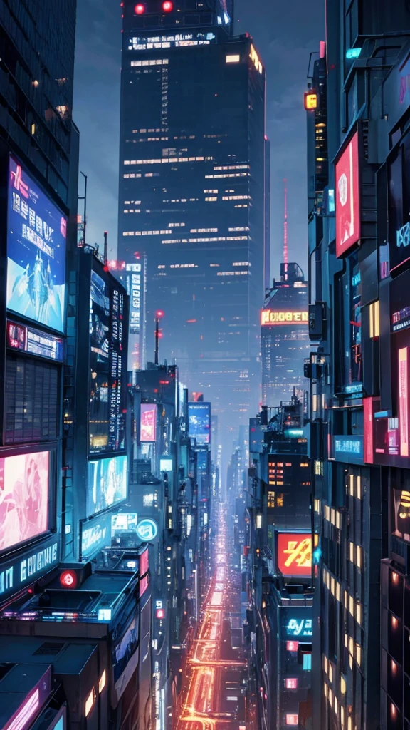 Sci-fi style metropolis at night、cyber punk、Beautiful night view、The streets are full of people and cars.