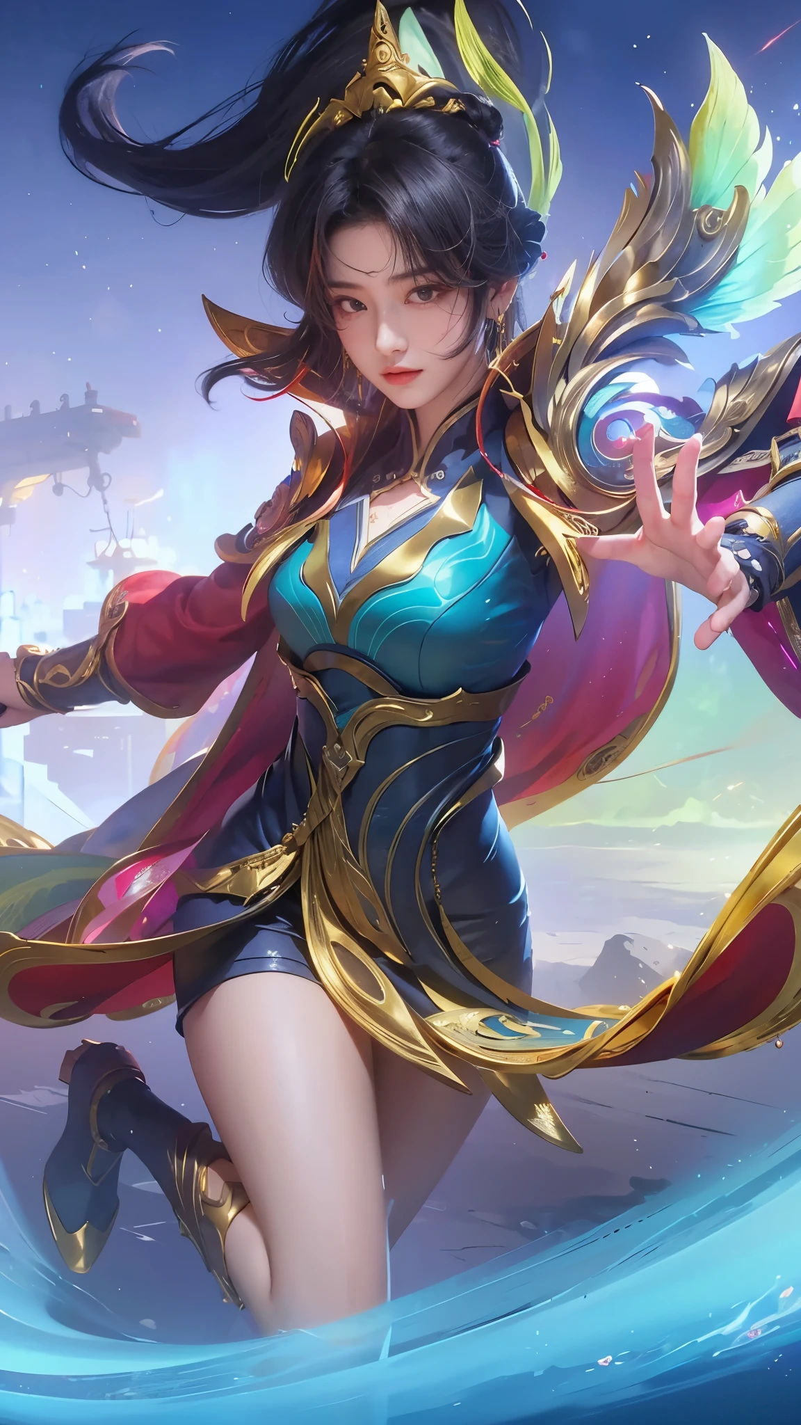 tmasterpiece,Best quality,A high resolution,8K,(Portrait),Head close-up,Original photo,digital photography,(Cyberpunk-style gods),(The image of Guanyin Bodhisattva in Buddhism),white color hair,A plump chest,Fairy fluttering antique trench dress,luxury decorations,Keep your mouth shut,Elegant and noble,Serious and indifferent,Eight trigrams,art for the game,A style that combines ancient times and the future,greybackground,oc render reflection texture