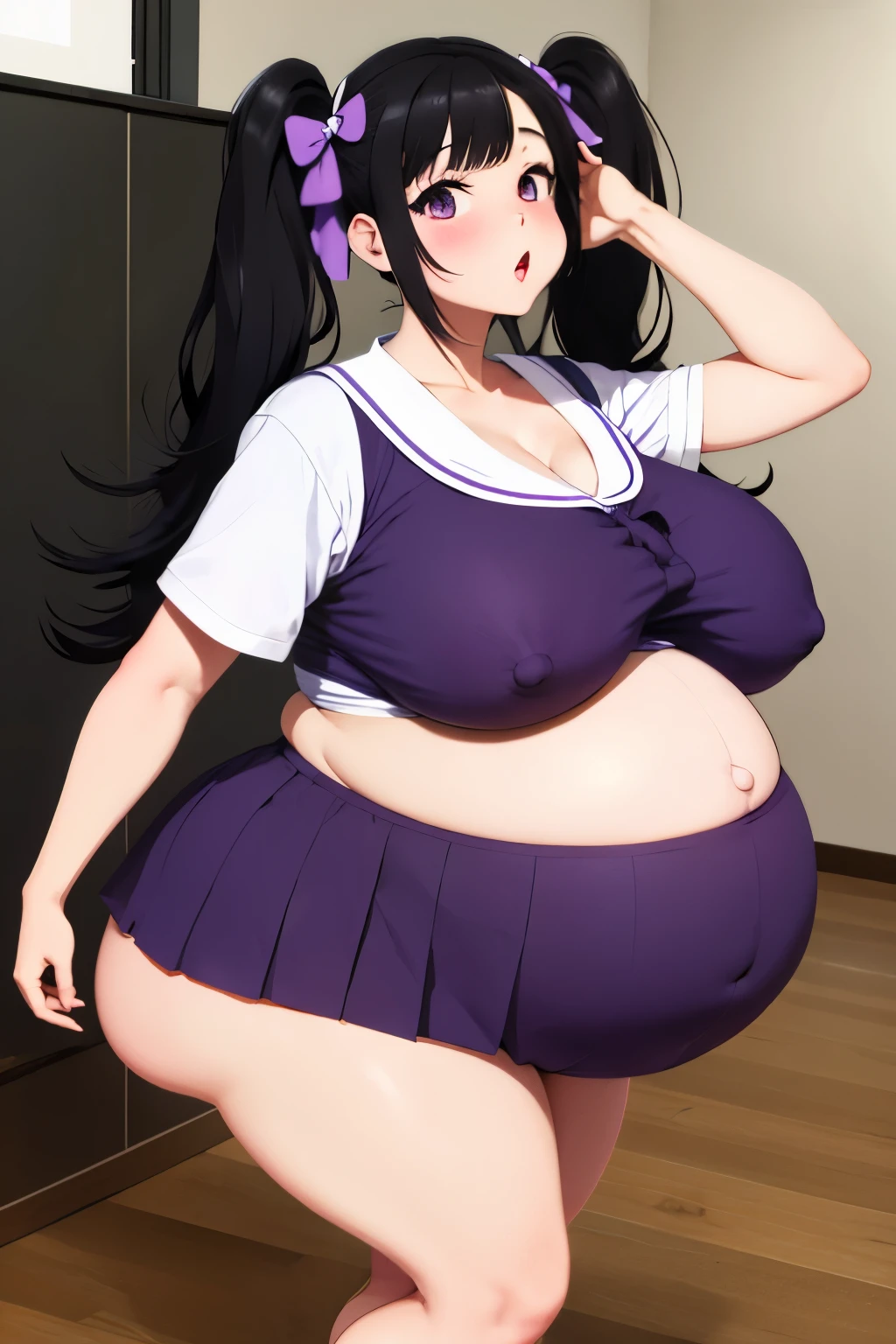 Twintails Hair Bow, black hair,Big Baby Bump pregnant, School girl, Big , nipple, cum, Big Black Balloons,16 years girl, Big pregnant Belly, Big Pregnant girl, Largest Belly of Pregnant, Huge Pregnancy, background classroom,Huge 9 months Pregnancy Belly,huge belly expansion, huge belly girl, purple eyes 