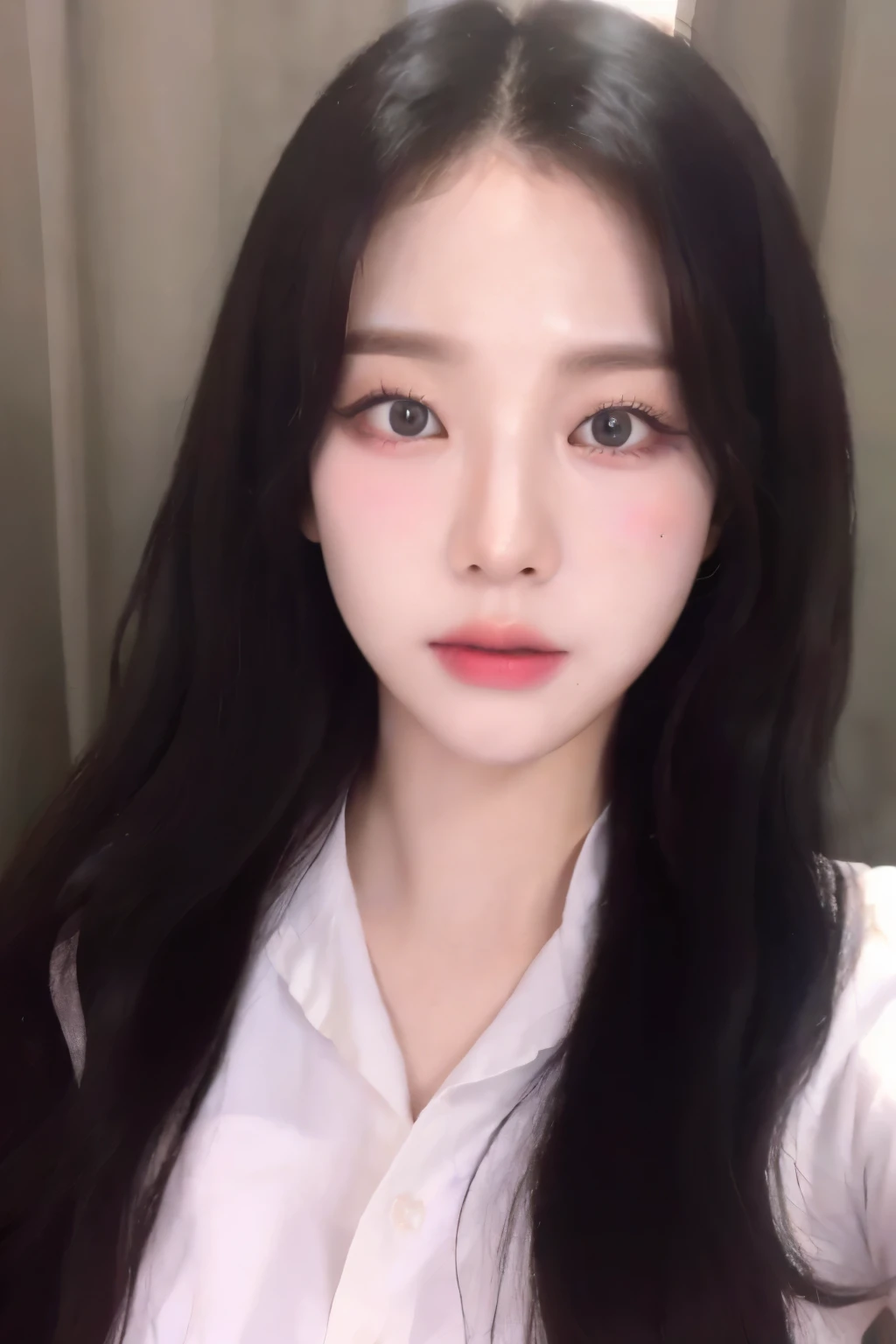 ((highest quality、8k、masterpiece:1.3))、beauty、hidden face、1 girl、beauty:1.3、Highly detailed face、Highly detailed lips、Detailed eyes、double eyelid、(Very elaborate costumes、White shirt), Looking at the camera、Aespa Karina