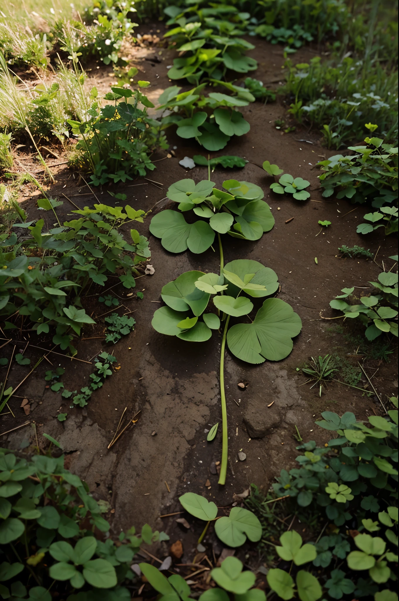 four leaf clover in the meadow