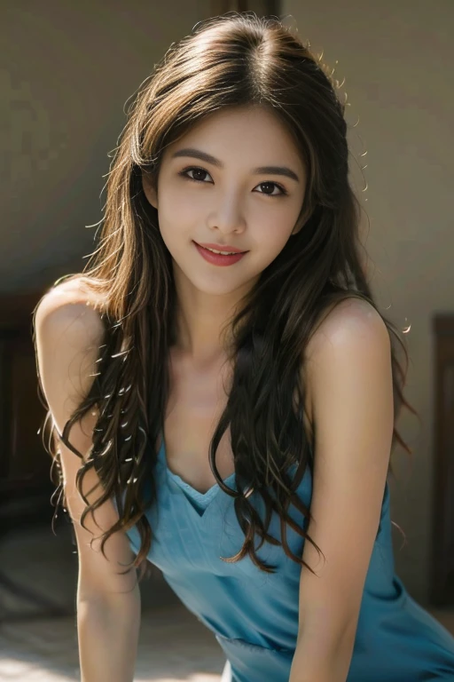 Elegant and beautiful woman，Sweet smile looking at camera best quality HD fair skin