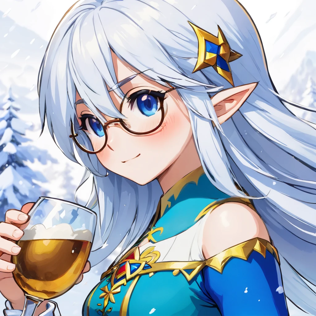 liquor　woman　Snowstorm　Glasses