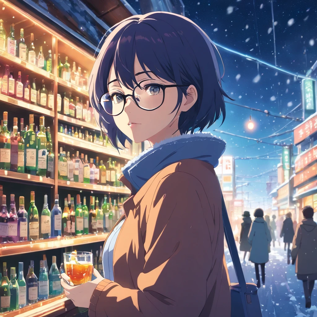 liquor Snowstorm woman Glasses