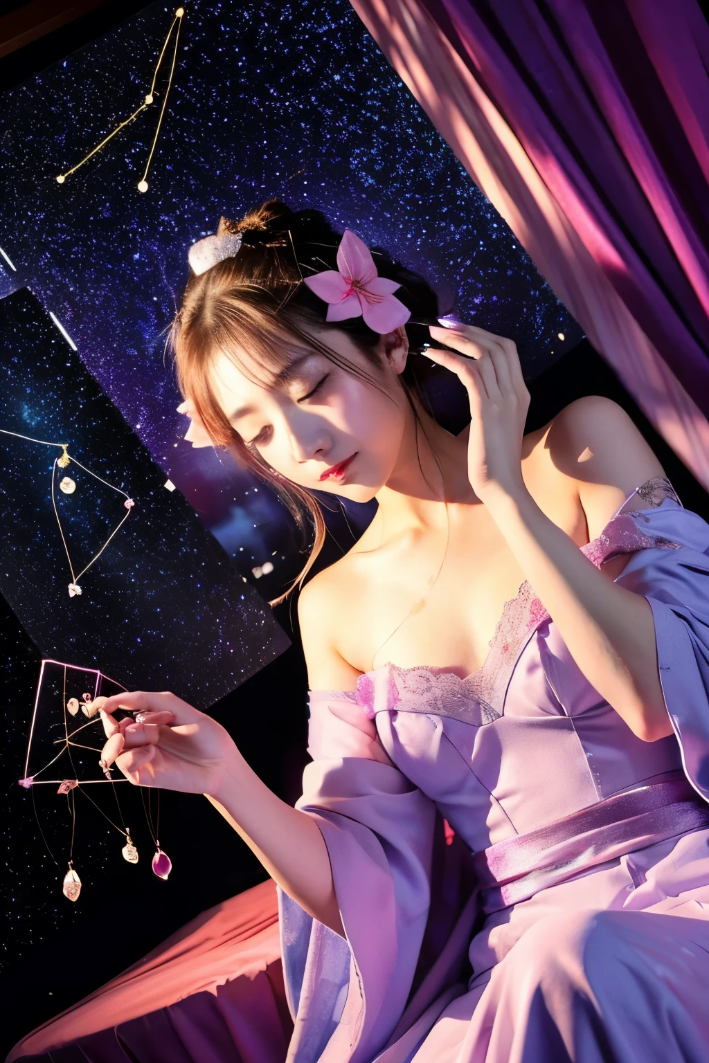 12 Constellations、Fortune telling、Bright image、Fantasy、purple、pink、