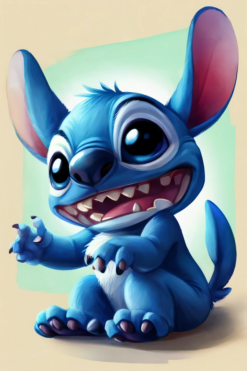 Stitch、little monster、cute、Disney、Light background