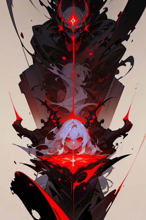 Realist, (masterpiece, highest quality, highest quality, Official Art, beauty, atmosphere, Cosmic, Gothic, psychedelic, dream-like, Horror, 東京Ghoulとデビルメイクライ風: 1.2), Very detailed, Fractal Art, flashy, More detailed, Tangled, (Abstract background: 1.5) (Chico 1: 1.3), Ghoul, Demon Horns, long White hair, hair, (Bright red eyes, Lots of tattoos and piercings), mysterious, (Dark Magic), Handsome, Japan folktale style