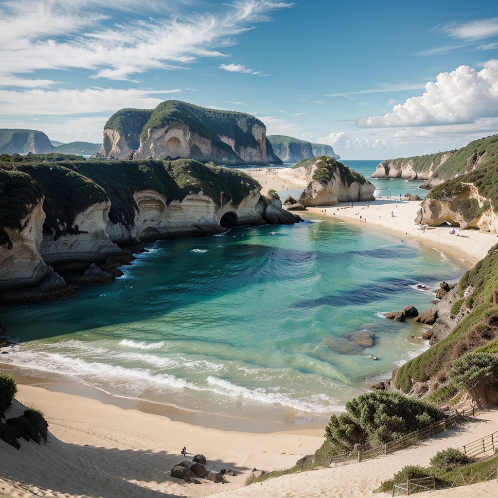high definition beach landscape, pixel arte