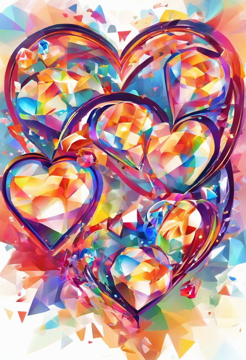 Brilliant heart-shaped diamond,Diamonds that shine with rainbow colors,A glamorous atmosphere,gorgeous,A masterpiece.