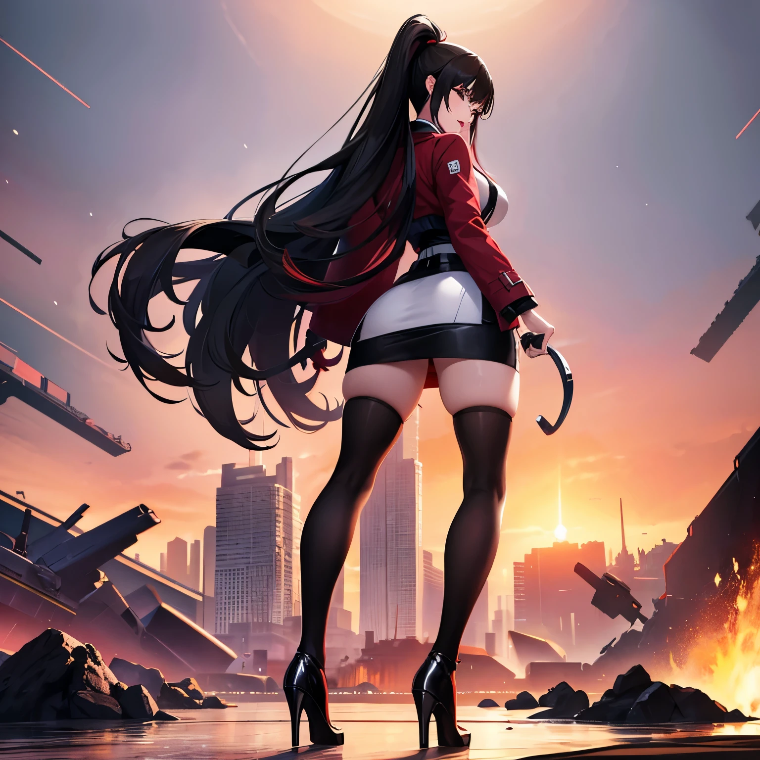 Erotic Anime Illustration、highest quality、Sex Appeal、Downtown Festival、smile、Splatoon、A city covered in graffiti paint、A plump gal covered in ink、Perfect proportions、Very large breasts、Fatty legs、Big Ass、Beautiful, shining eyes、Exposing the local area、Sweaty、Cowboy Shot