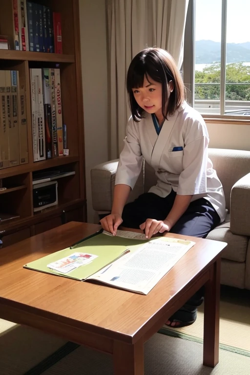 Japan woman stroking man's crotch