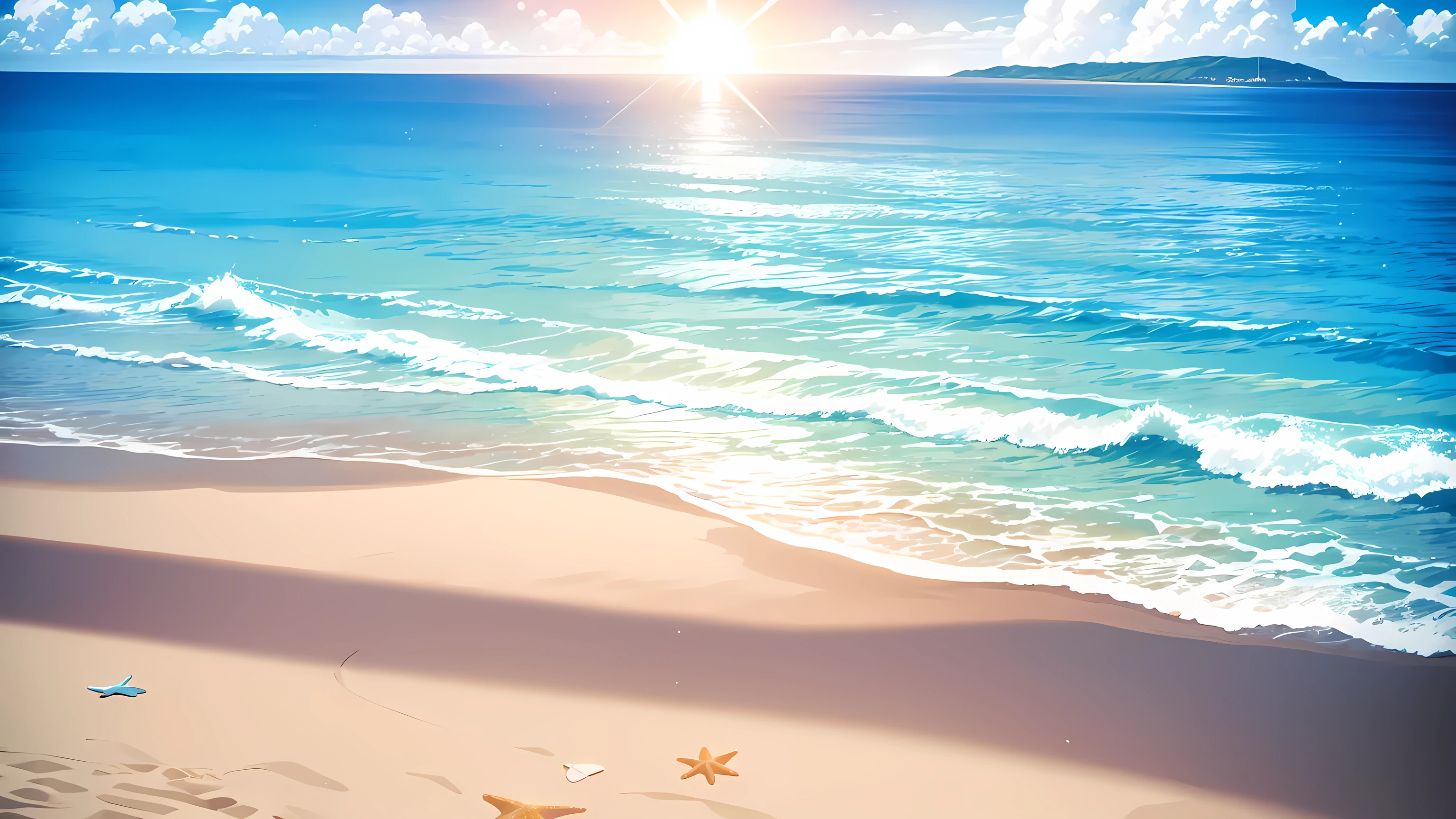 beach, backround, best quality, sun