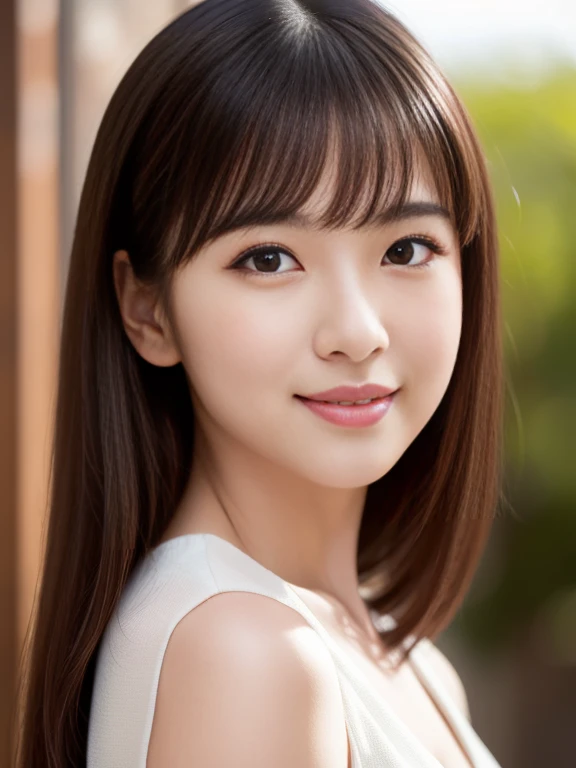 Beautiful woman in white dress, (masterpiece)、(highest quality:1.5)、(16kのwallpaper:1.2)、(Photorealistic:1.2)、(Ultra-detailed:1.2)、(超A high resolution:1.2),Healthy thighs、Narrow waist、Big ass、(Beautiful legs)、(Surreal), (figure), (High resolution), (Very detailed), (best figure), (Beautiful fine details),(Sharp focus), (Professional), (Realistic), (Post-processing), (maximum detail),Roughness, (highest quality), (Very detailed), (masterpiece), (wallpaper), (Detailed face),Beautiful realistic face,(Anatomically correct body)、((1 female:1.4))、Realistic far looking eyes、Realistic Skin、美しいBlack Hair、Super Beauty、(Small chest:1.4),Sharp focus:1.2,Pretty woman with perfect figure:1.4,The best smile、(from the front:1.5)、 Natural color lip,Black Hair、Even bangs,27 years old、Long hair or bob hair、In the great outdoors、
