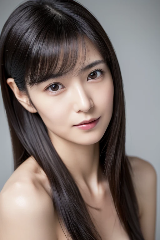 (masterpiece:1.3), (Photorealsitic, Raw photography, top-quality: 1.4), Skinny Japanese woman, 30 years old, (1girl in), (Lifelike face), detailed face, detailed eyes, (A dark-haired, Long hair:1.3), (real looking skin), (silver camisole), Ultra high resolution, A hyper-realistic, high-detail,