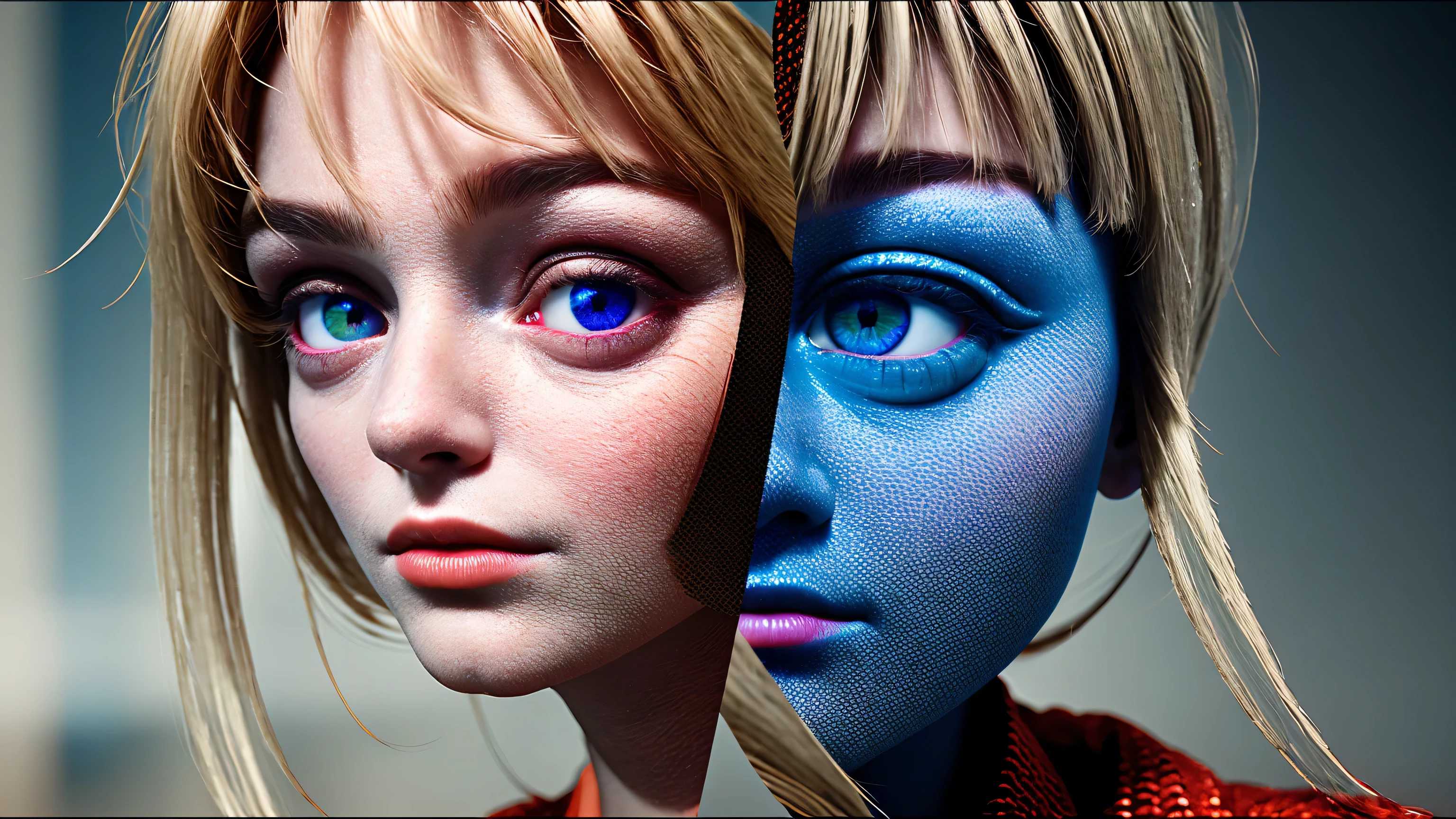 a ultra-surreal transparent illustration with eyes, mouths, noses and without faces upon a background of hyper-realistic images of the 20th century, hyper-vintage, hyper-glitch damaged style, Diane Arbus style, Ultra-Detailed, Ultra-Vivid Detail, Ultra-Realistic, Studio Ultra-Quality, Ultra-48k/HD, Ultra-Realistic Shadows, Ultra-Octane Rendering, Ultra-Intricate Photography, Ultra-Deep Focus, Ultra-Sharp Focus