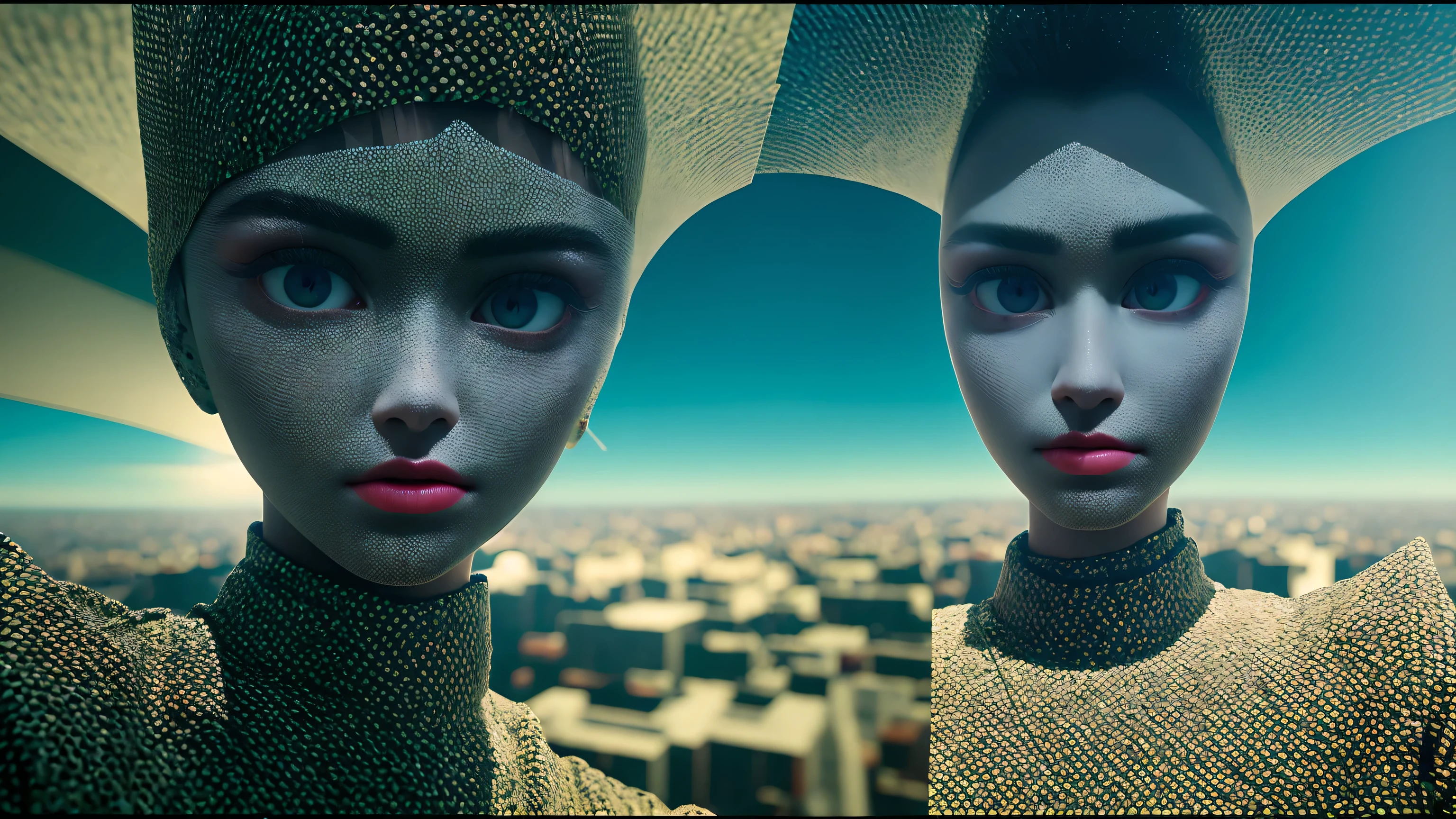 a ultra-surreal transparent illustration with eyes, mouths, noses and without faces upon a background of hyper-realistic images of the 20th century, hyper-vintage, hyper-glitch damaged style, Diane Arbus style, Ultra-Detailed, Ultra-Vivid Detail, Ultra-Realistic, Studio Ultra-Quality, Ultra-48k/HD, Ultra-Realistic Shadows, Ultra-Octane Rendering, Ultra-Intricate Photography, Ultra-Deep Focus, Ultra-Sharp Focus