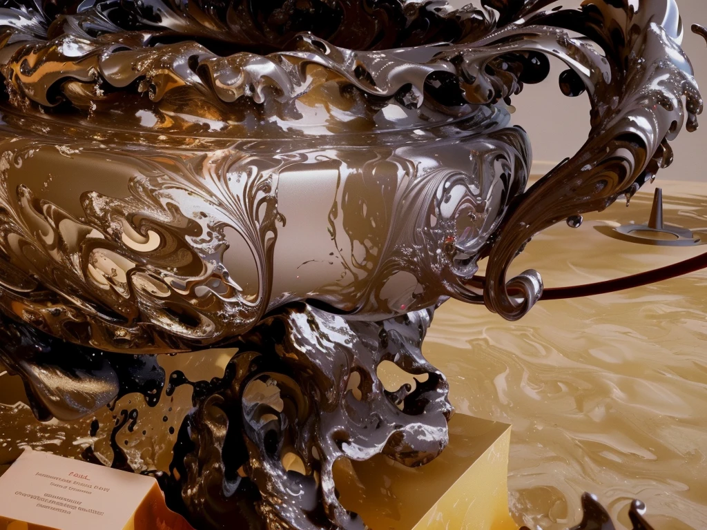 There is a very large red object in the middle of a dark background, 3 d Fluid simulation render, chaotic swirling ferrofluids, rendered in houdini, houdini Fluid simulation, Epic 3D Abstract Model, Fluid simulation in houdini, Fluid simulation, rendered in maya and houdini, rendered, black Fluid simulation, intricate artwork. Octane render