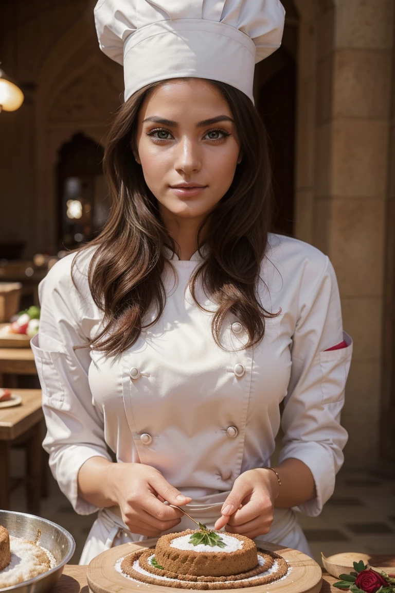 Instagram models pose in Fez, en vêtements traditionnels, tout le corps, Beautiful detailed eyes, beautifully detailed lips, extremely detailed eyes and face, court, bottes en caoutchouc roses cheveux ((best quality)), ((Chef-d'artwork)), (detailed), Visage parfait, tout le corps, Ahegao