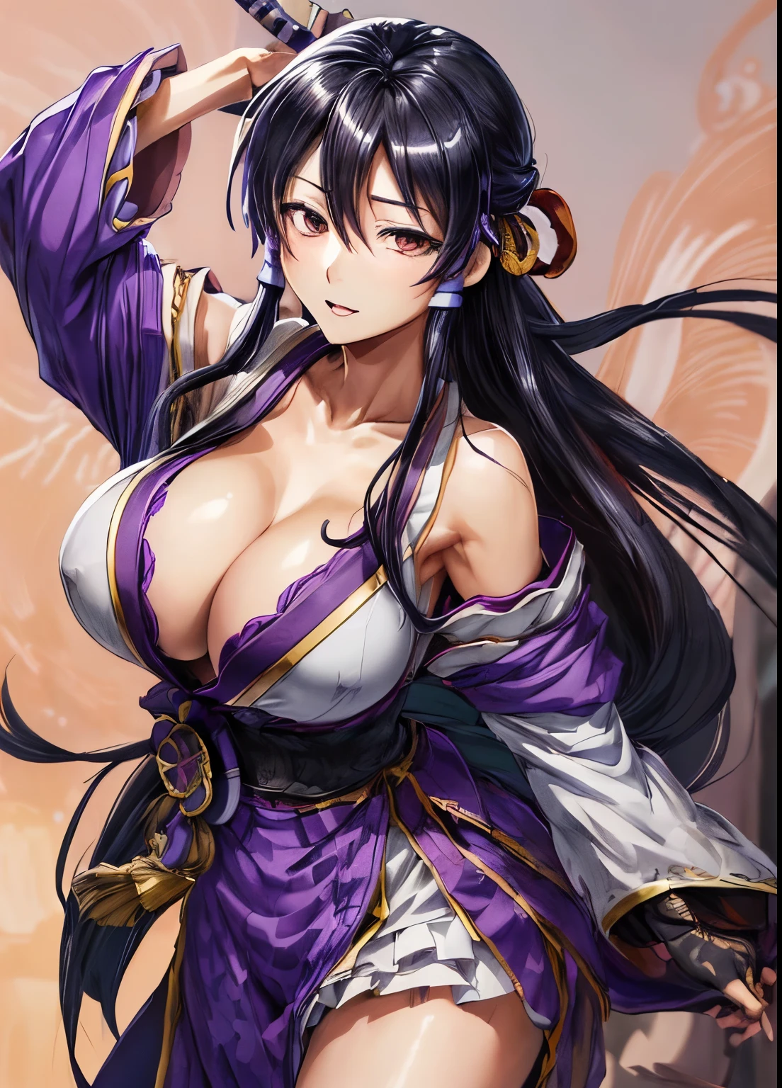 ((Himejima Akeno:1.3)), 8 KVery detailedアート, (Droopy eyes:1.3), Perfect Eyes, Beautiful character drawings, highest quality, figure, Very detailed, In detail, High resolution, 8k wallpaper, Perfect dynamic composition, Beautiful fine details, Big Breasts, Big Tits,  Black Hair, Long Hair