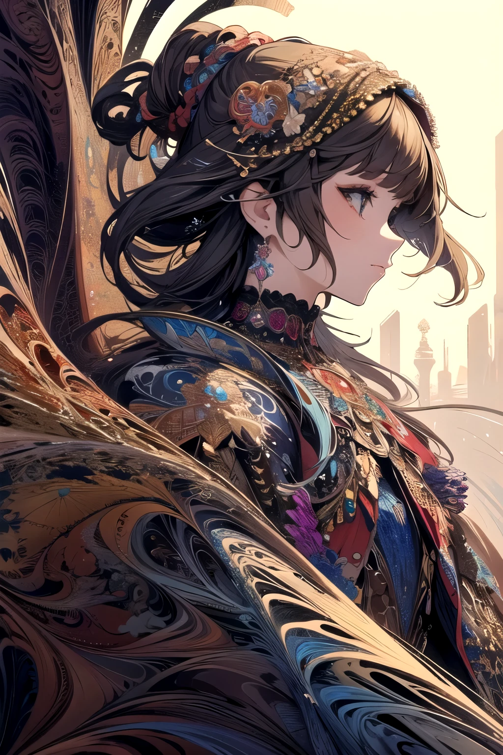 (masterpiece, top quality, best quality, official art, beautiful and aesthetic:1.2), (1girl), extreme detailed,(fractal art:1.3),colorful,highest detailed
