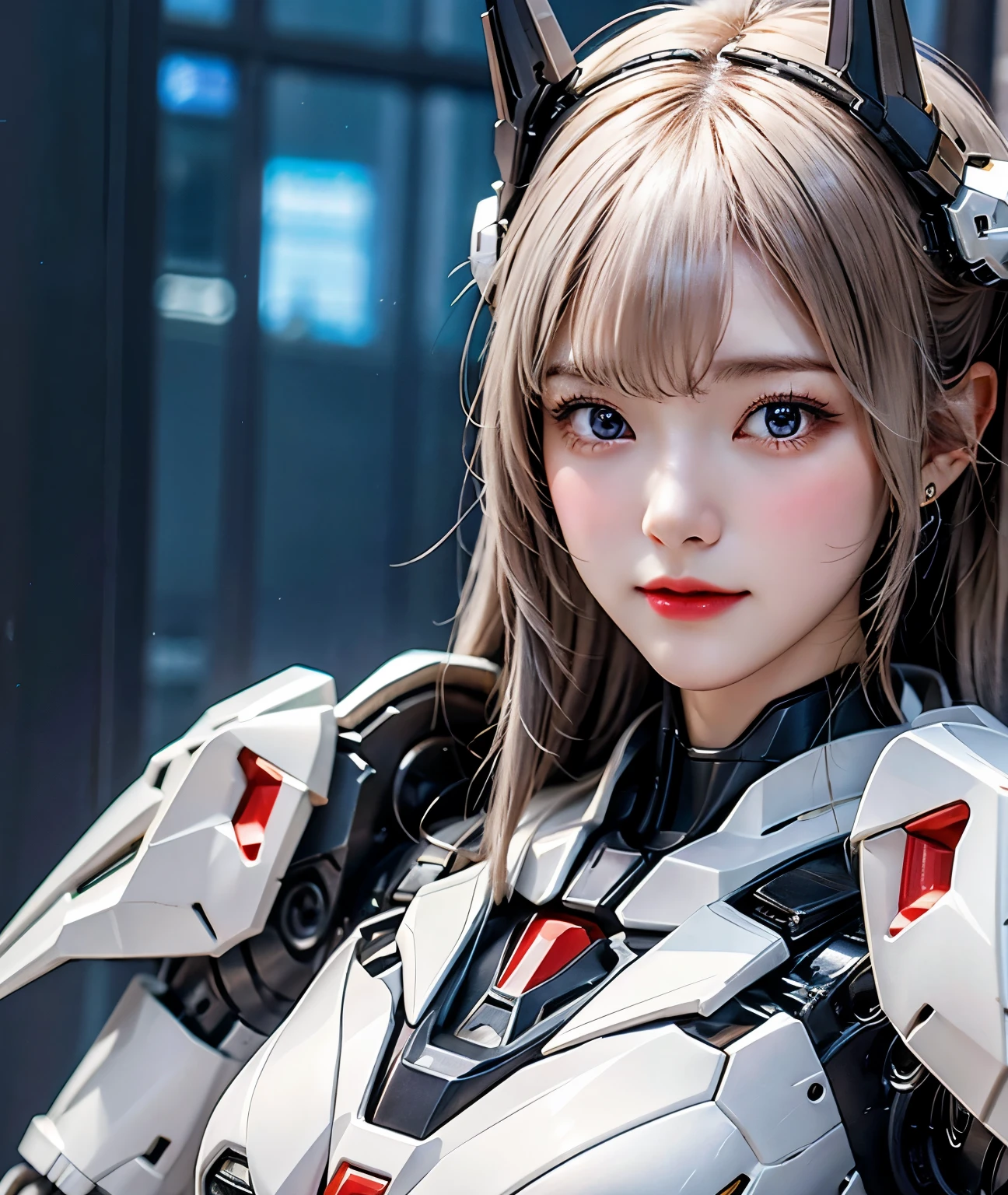 Textured skin, Super Detail, Attention to detail, high quality, 最high quality, High resolution, 1080p, hard disk, beautiful,(Gundam),beautifulサイボーグ女性,Mecha Cyborg Girl,Battle Mode,Girl with a mechanical body,彼女は未来的なGundamのメカを着ています,Full Body Shot