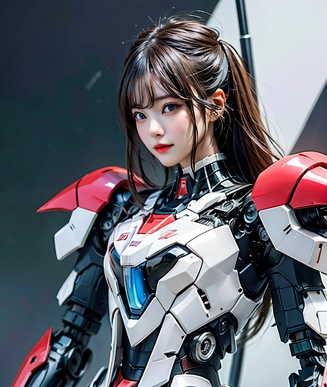 Textured skin, Super Detail, Attention to detail, high quality, 最high quality, High resolution, 1080p, hard disk, beautiful,(Gundam),beautifulサイボーグ女性,Mecha Cyborg Girl,Battle Mode,Girl with a mechanical body,彼女は未来的なGundamのメカを着ています,Full Body Shot