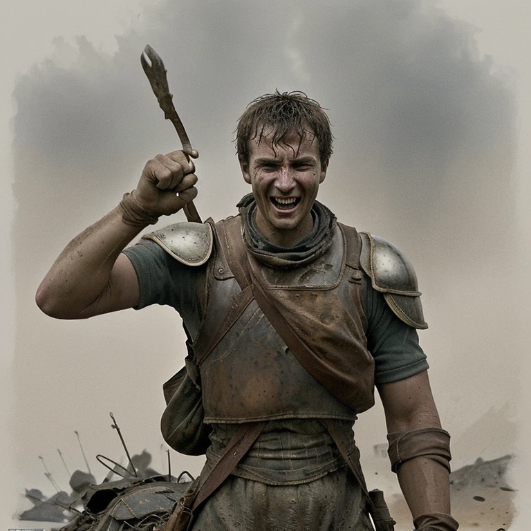 Illustrates the triumphant moment in which the main character returns after an arduous journey. Captures the essence of victory and overcoming, highlighting the character's determined expression, the details of the environment that surrounds you and the symbols that represent your success.