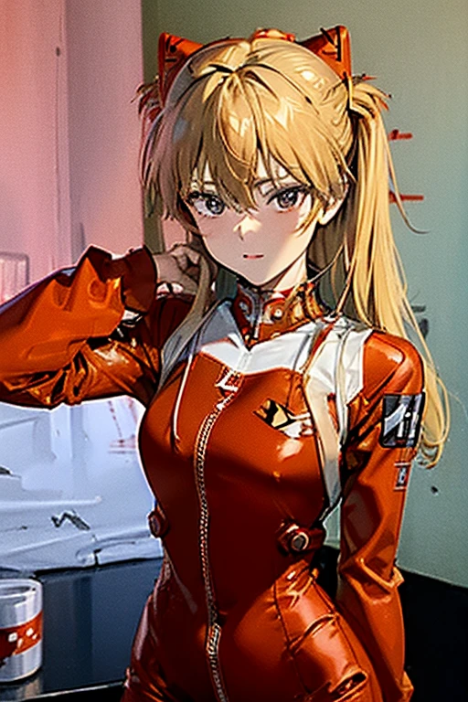 ((Soryu Asuka Langley, Interface Headset, Red plug suit,Bodysuits:1.4, blonde))