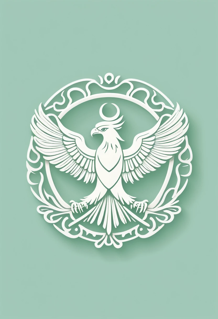 logo, vector, logo design, vector, simple, flat, icon, Minimalism, Clear lines and contours, Uniqueness,Has cultural value,A white jade eagle carved from the Ying Kingdom of the Western Zhou Dynasty,miner,Literary works,