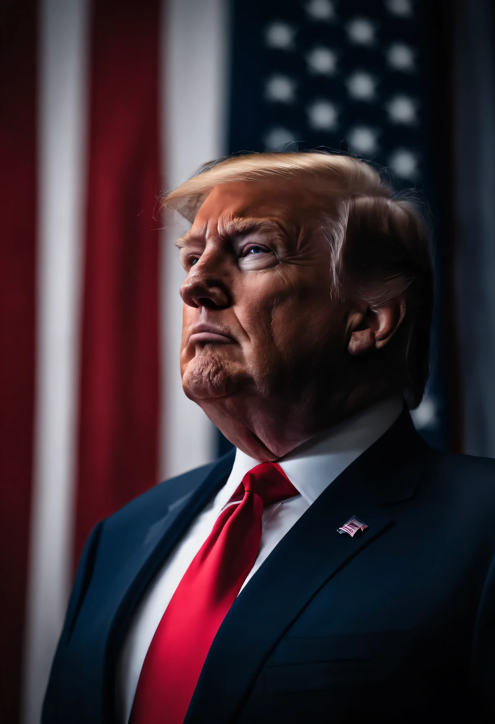 Legal presidente Trump Terno azul escuro com gravata vermelha
