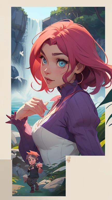 Female character in cartoon style Digital art style illustration Cartoon image of a woman .Ilustra??o estilo desenho animado, estilo de arte dos desenhos animados, Ella Purnel lestilo Cartoon style digital illustration artgerm style cartoon art style, digital illustration style, design de personagens altamente detalhado, arte digital detalhada coragem, Forest fan art, Design de personagens de retrato, beautiful digital illustration, retrato de alta qualidade, Arte em quadrinhos, mulher jovem cabelo com transas lindas . Beautiful lined eyes Medium large bust and wonderful sexy clothes. image expression of sexual desire from waist to waist illustration Ella Purnellstyle Cartoon style digital illustration artgerm style anime girl in purple outfit posing in front of waterfall, estilo de arte de fantasia, advanced anime digital art, Roupa de Fantasia, 2. arte de fantasia de anime 5 d cgi, estilo anime 3 d realista, digital anime art, arte digital de fantasia 2d, trends on cgstation, advanced anime digital art, character is in his natural pose, linda mulher de anime sedutora, linda arte digital