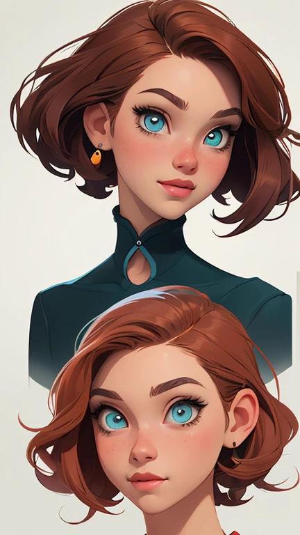 Female character in cartoon style Digital art style illustration Cartoon image of a woman .Ilustra??o estilo desenho animado, estilo de arte dos desenhos animados, Ella Purnel lestilo Cartoon style digital illustration artgerm style cartoon art style, digital illustration style, design de personagens altamente detalhado, arte digital detalhada coragem, Forest fan art, Design de personagens de retrato, beautiful digital illustration, retrato de alta qualidade, Arte em quadrinhos, mulher jovem cabelo com transas lindas . Beautiful lined eyes Medium large bust and wonderful ???? clothes. image expression of ?????? desire from the waist to the illustration Ella Purnellstyle Cartoon style digital illustration artgerm style
