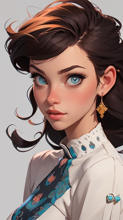 Female character in cartoon style Digital art style illustration Cartoon image of a woman .Ilustra??o estilo desenho animado, estilo de arte dos desenhos animados, Ella Purnel lestilo Cartoon style digital illustration artgerm style cartoon art style, digital illustration style, design de personagens altamente detalhado, arte digital detalhada coragem, Forest fan art, Design de personagens de retrato, beautiful digital illustration, retrato de alta qualidade, Arte em quadrinhos, mulher jovem cabelo com transas lindas . Beautiful lined eyes Medium large bust and wonderful sexy clothes. image expression of sexual desire from the waist to the illustration Ella Purnellstyle Cartoon style digital illustration artgerm style