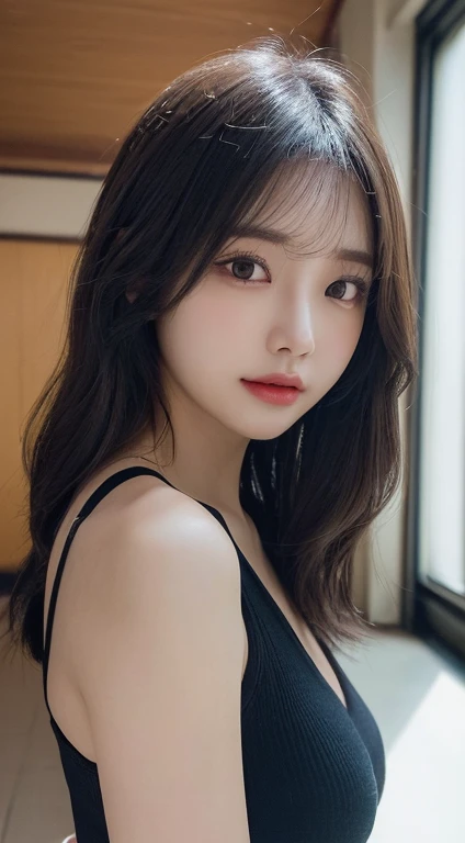 ((hot pants))、(23 years old)、Inside the room、(highest quality,masterpiece:1.3,超A high resolution,),(Ultra-detailed,Caustics),(Photorealistic:1.4,RAW shooting,)Ultra-Realistic Capture,Very detailed,High resolution 16K for human skin、 The skin texture is natural、The skin looks healthy、The color is also uniform.、 Use natural light and color、(One Woman)、Japanese,,cute,Black-haired,Middle Hair,(Depth of written boundary、chromatic aberration、Wide range of lighting、Natural Shading),Dance in the studio,k-pop